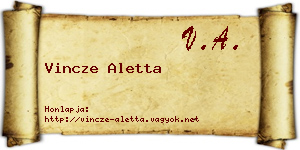 Vincze Aletta névjegykártya