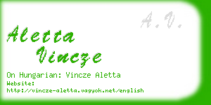 aletta vincze business card